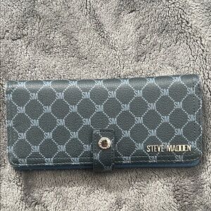 Steve Madden Monogram Blue Wallet